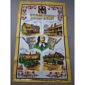 100% Irish Linen Ulster Tea Towel Stratford Upon Avon‎ No 2 William Shakespeare